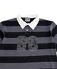 SK8ER ROCK 88 Stripe Rugby Shirt ((Gray*Black))