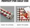 Valentine's Day Placemats Set of 6 18x12 Inch Love Heart Buffalo Plaid Linen Place Mat Wipeable Galentines Table Mat