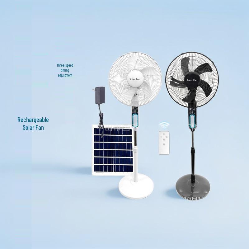 16-Inch Solar Rechargeable DC Floor Fan for Home and Outdoor Use