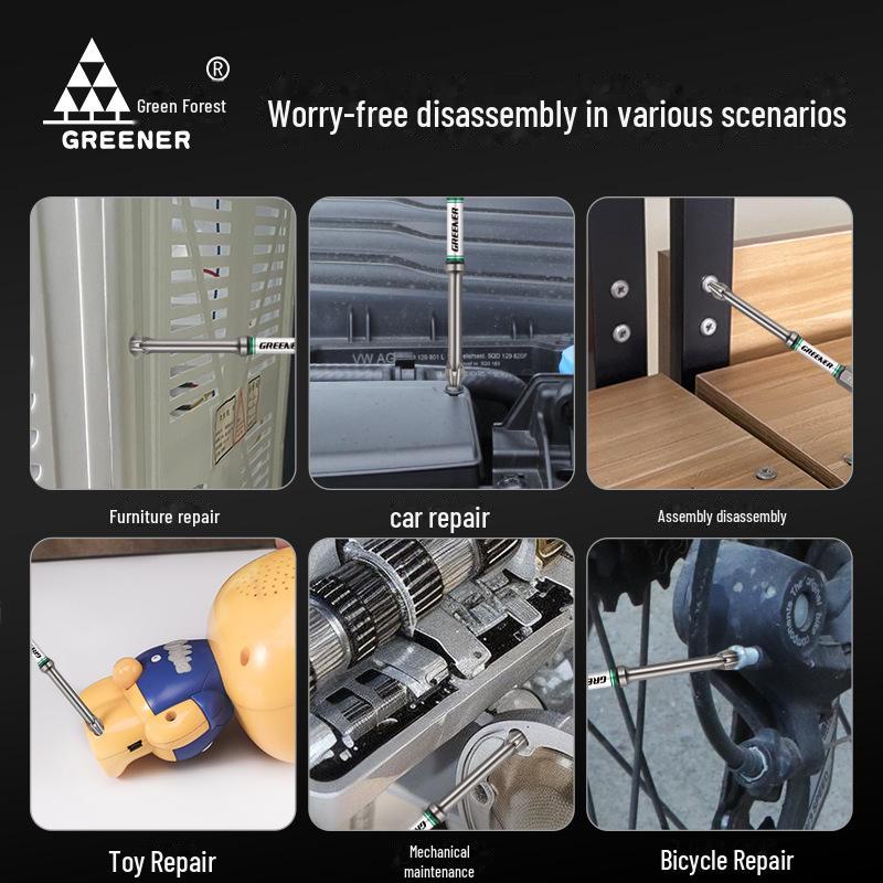 Green Forest Magnetic Non-slip Electric Screwdriver & Flashlight Drill Set