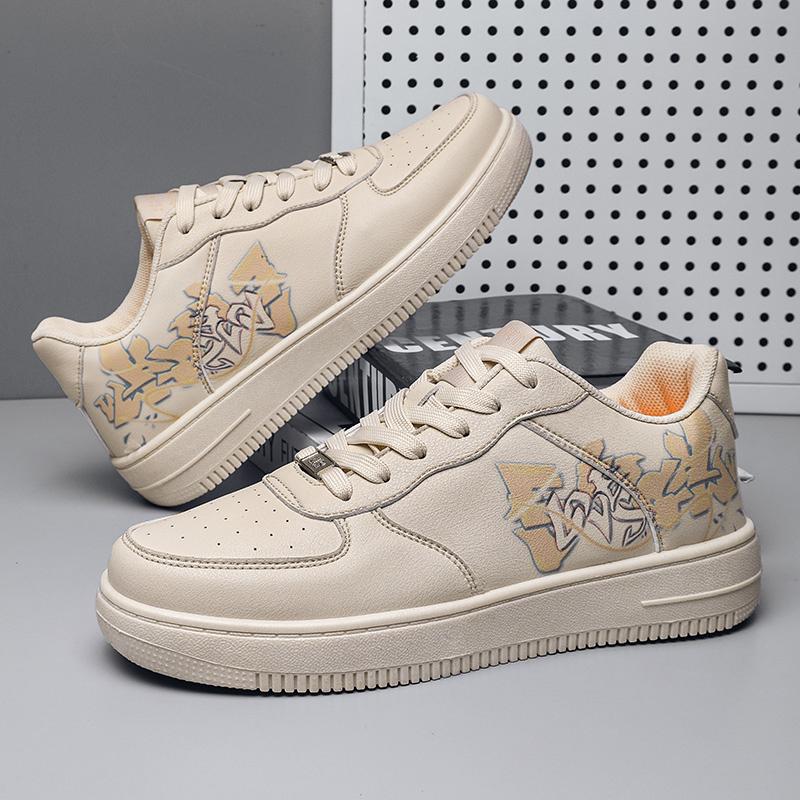 New Casual Men's Shoes Fashionable Women's Skateboard Shoes, 3D Graffiti, Student Casual Couple Shoes, New Year's Gift Size36-44