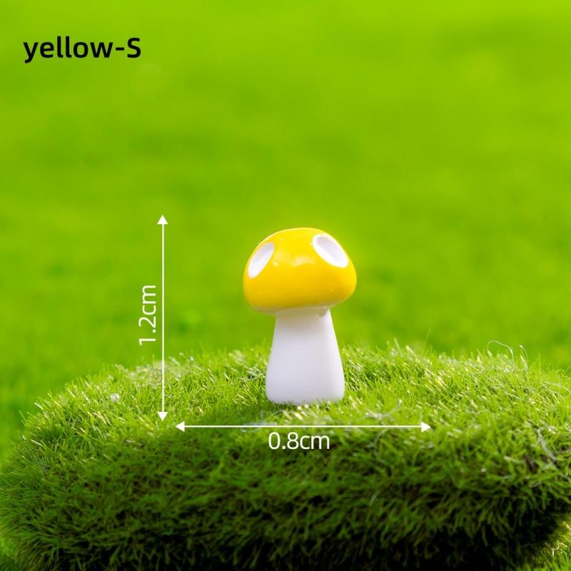 New 10-80PCS Mini Resin Mushroom 8 Colors Small Mushrooms for Dollhouse Decor Micro Fairy Garden Landscape Aquarium Tiny Toys