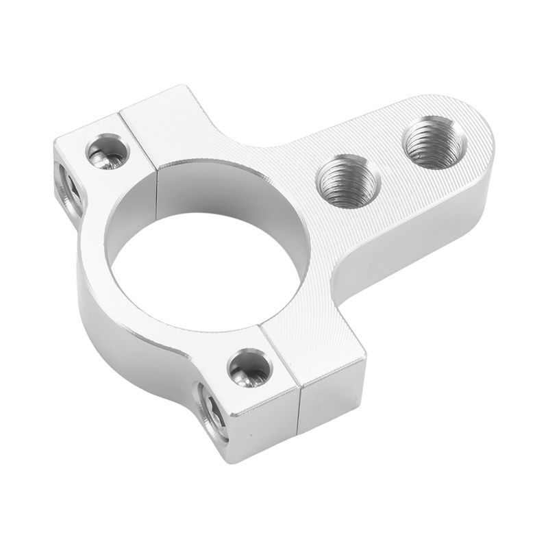 Durable-27Mm Aluminum Steering Damper Fork Frame Mounting Clamp Bracket Foot Fixer For Motorcycle Bike Modification Silver