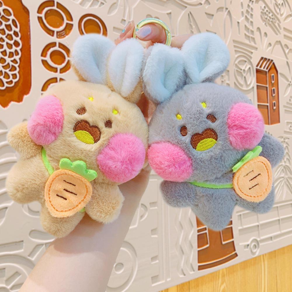 Rabbit Doll Toy Blush Rabbit Plush Keychain Bag Pendant Cartoon Plush Pendant  Couple