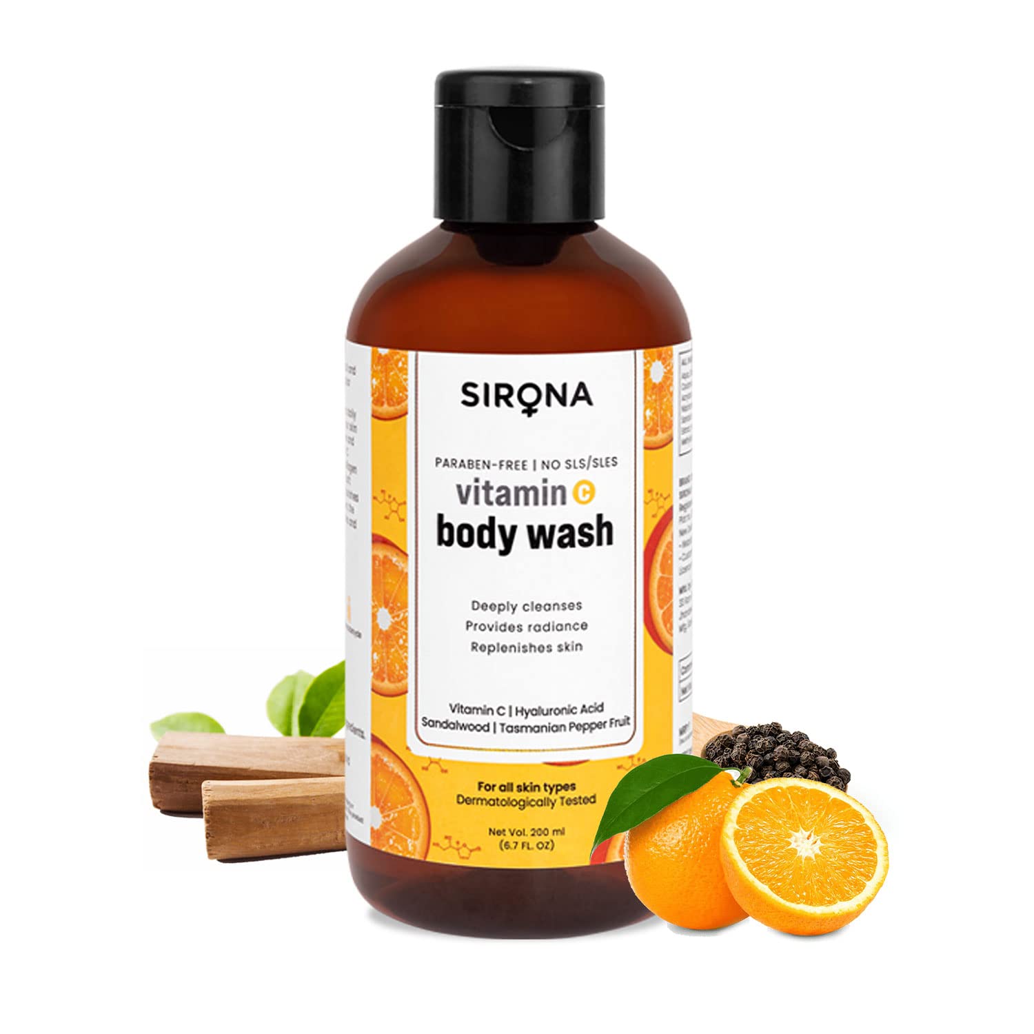 

Sirona Natural Vitamin C Body Wash for Men & Women - 200 ml