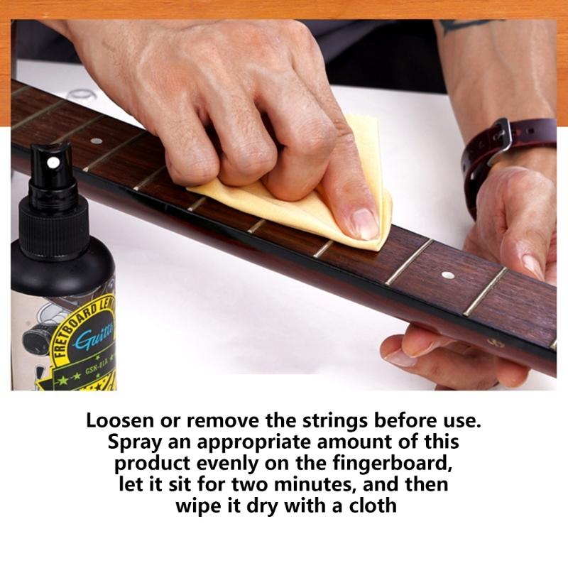 Guitar Cleaner Sprays Guitar Cleaning Care Kits Lemon Oil, Polish for Fretboard, AntiRust Oil for Guitar Cleaning