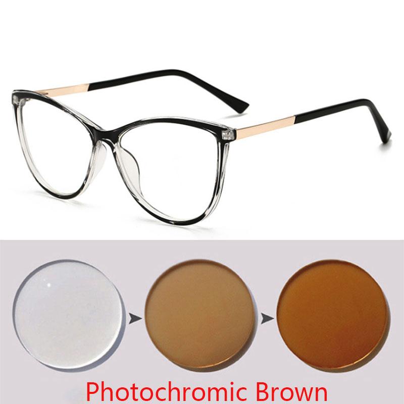 Blue Light Blocking Cat Eye Nearsighted Eyeglasses Spring Hinges Unisex Oval Prescription Spectacle 0 -0.5 -1.0 -2.0 To -6.0