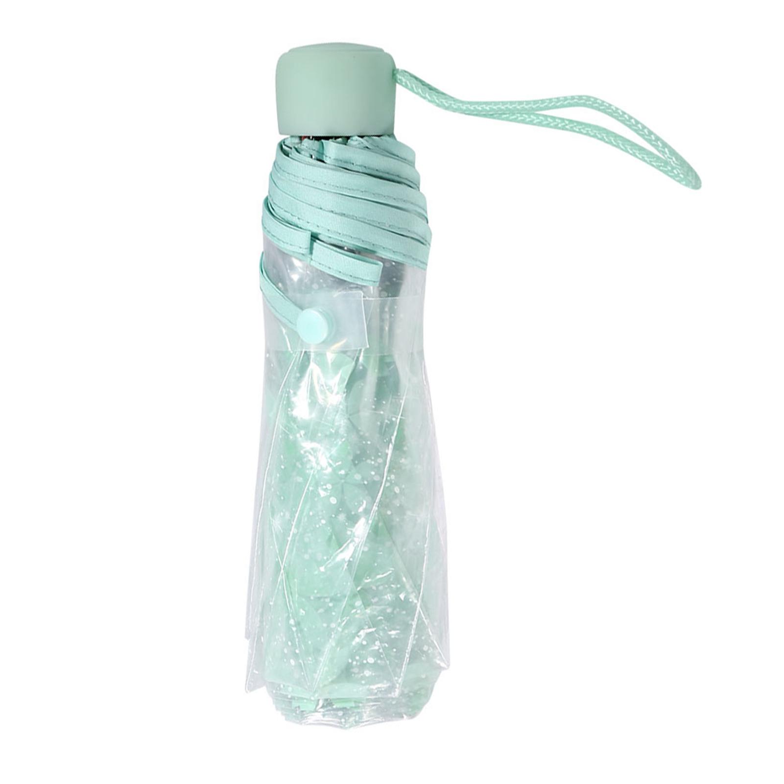 

1PC Transparent Folding Umbrella Fashionable Princess Umbrella Cherry Blossom Four Colors light green