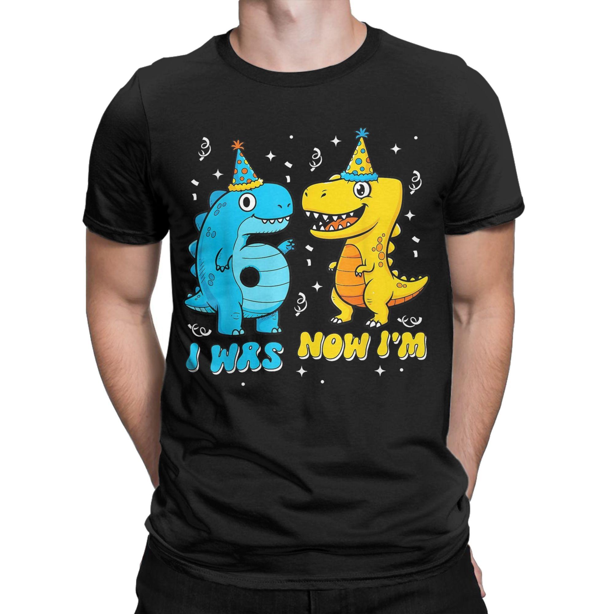 

I was 6 Now I m 7 67 Seven Year Old Birthday T-Shirts Men Italian Brainrot Cool Cotton Tees O Neck Short Sleeve T Shirts Clot... S разноцветный