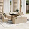 VidaXL Garden Furniture Set with Cushions 9 Pcs Beige Braided Resin 3269298