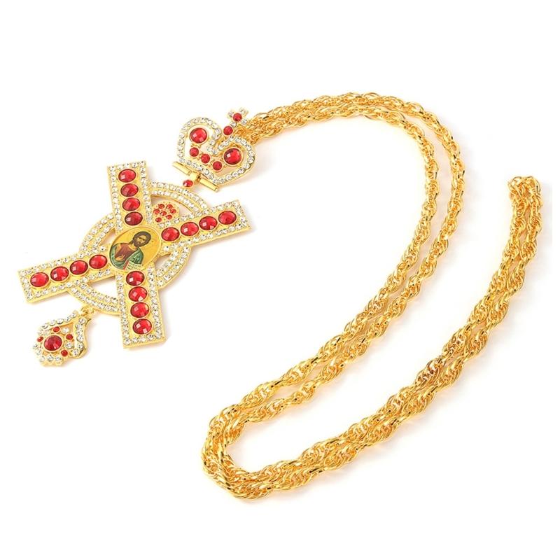 Multipurpose Crosses Necklace Pendant with Elegant Designs Unisex Fashion Accessory Jewelry with Adjustable Length Chain