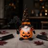 Creepy Gothic Style Ornaments Halloween Plush Gnome Decoration, Spooky Orange Black Spider Web Bat Swedish Faceless Dolls Tomte Elf Figurine,