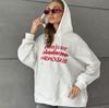 Trendy American Fleece Letter Hoodie: Women's Autumn/Winter Couple's Stylish and Versatile Top