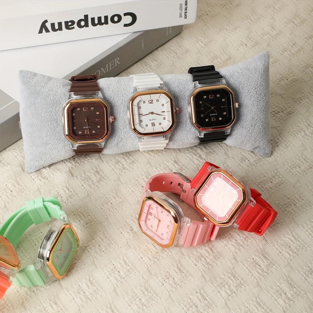 1pc-Casual Women Watch Silicone Strap Wristwatch Women Quartz Watches Ladies Clock Friends Family Gift Valentine's Day