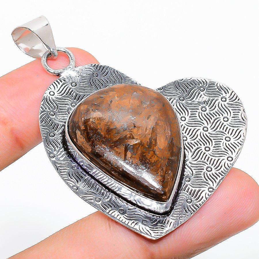 

Bronzite Jasper Gemstone Handmade Ethnic Jewelry Pendant 2.17 VR-1345