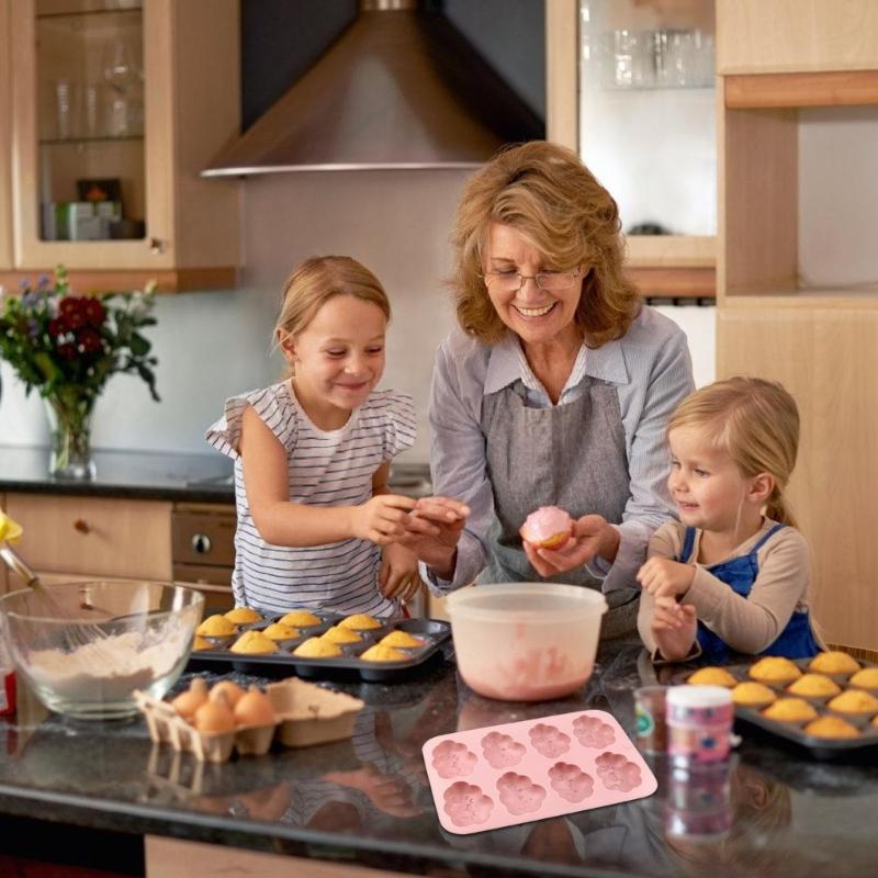 Multipurpose Cartoon Cloud Dessert Molds Effective Silicone Cloud Dessert Molds with 8 Compartments for Baking