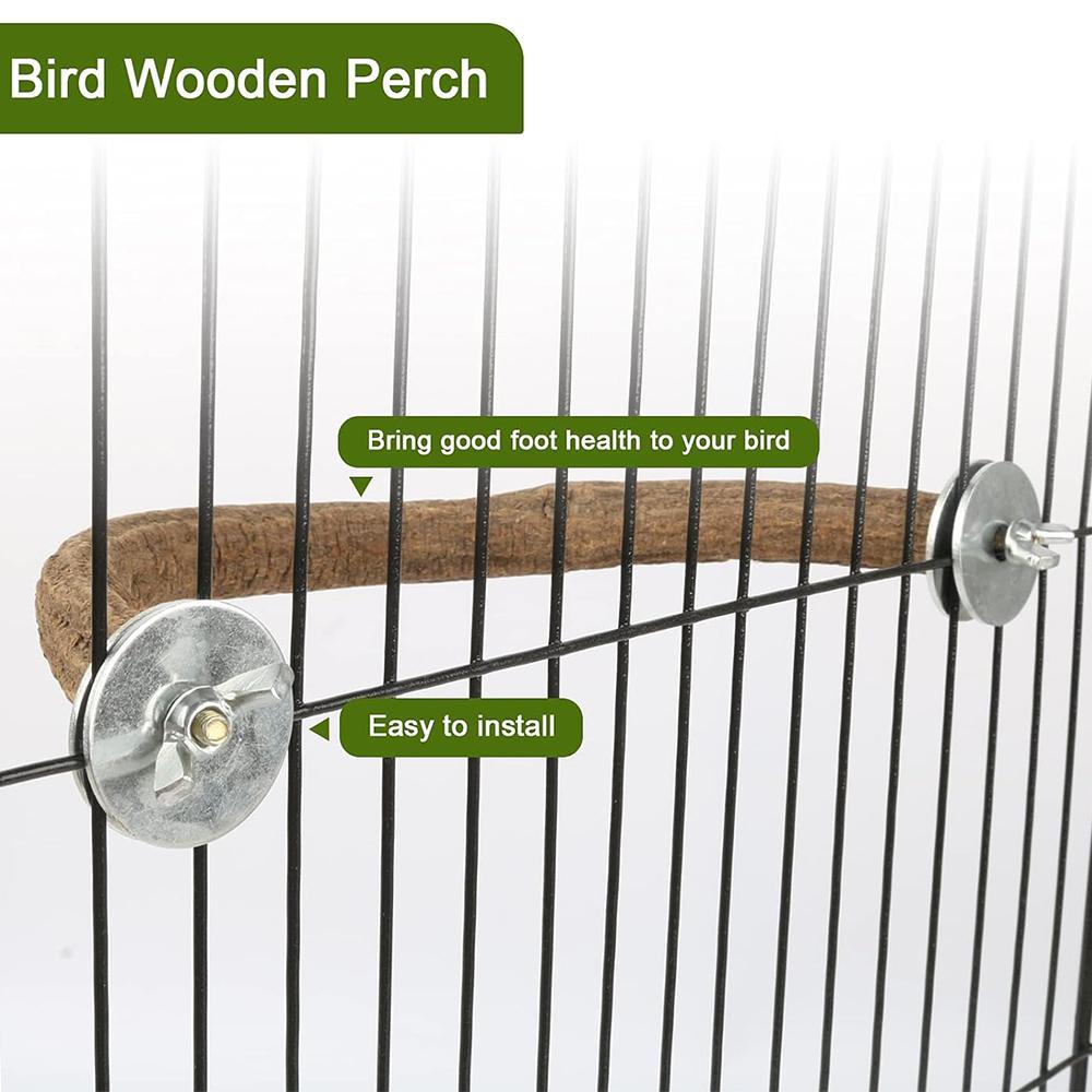 Parrot Bird Natural Wood Stand Swing U Shape Station Stick Habitat Supplies Grinding Claw Stick Teeth Grinding Pet Supplies