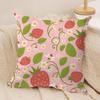 Cute Strawberry girl pink Cushion Cover Silky Short Plush Invisible Zipper Dustproof Sofa Pillow Case for Home Decor