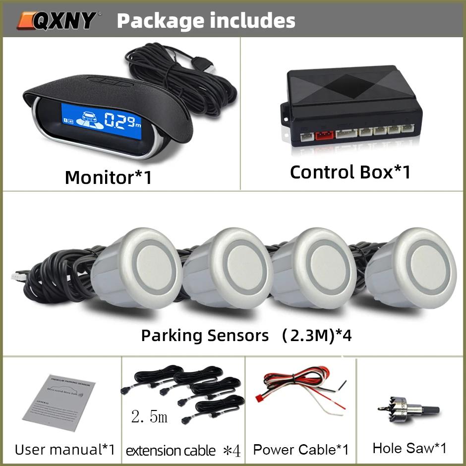 Front Parking Sensor Kit Auto Parktronic Assistant System LCD Monitor Buzzer Voice Volume Backup Radar Car Vehicle Universal