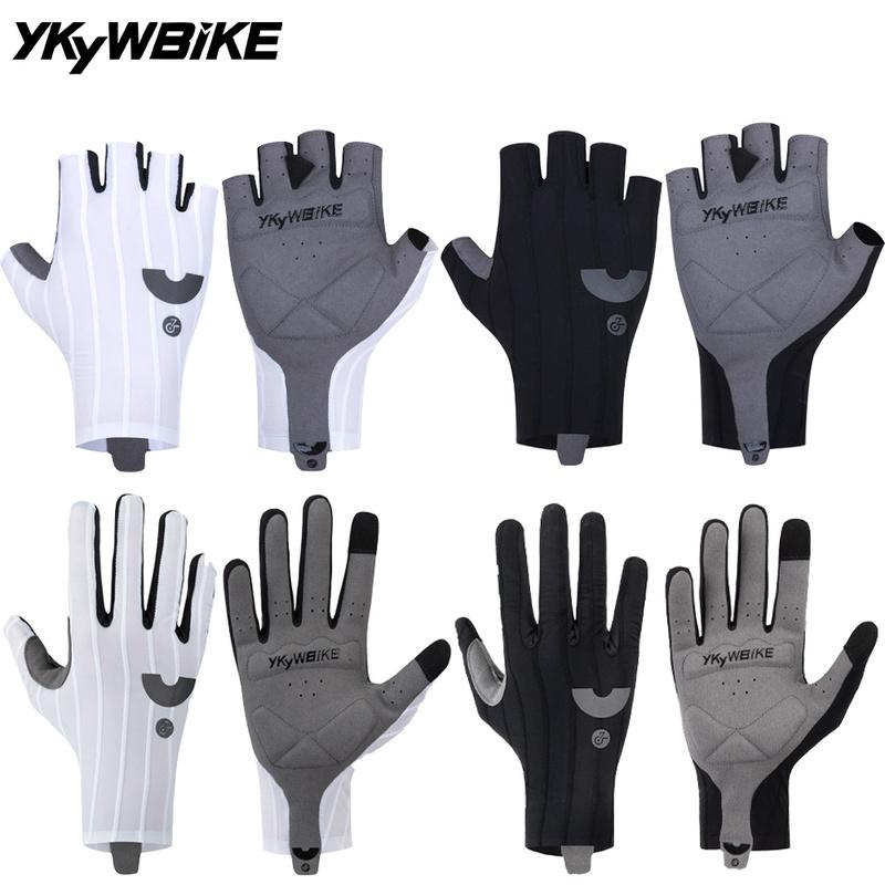 YKYWBIKE Cycling Gloves Woven Aerodynamic Striped Bicycle Sports Gloves Anti-Slip Riding Gloves Shock-absorbing Road Bike Gloves