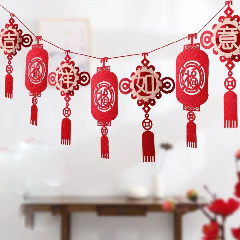 

Креативный подвесной баннер-гирлянда из нетканого материала, баннер FU CHUN на Праздник Весны, Праздник Весны C