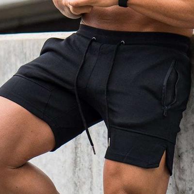 Heren Fitness Shorts Dubbel-Stretch Sport Hardlopen Casual Zomer Vijfpunts Broek Zak Rits Trekkoord Katoen Compressie Shorts