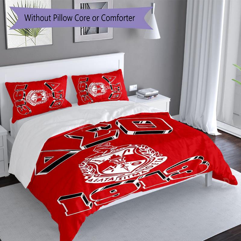 3pcs Delta Sigma Theta logo pattern bedding set duvet cover set includes duvet cover &pillowcases, perfect all season bedroom decoration & gift
