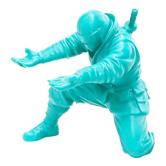 Подставка для ручек «Ниндзя» 3D-печать Самурайская подставка для карандашей Фигурка Воина Настольный органайзер для офисного стола Шуточный подарок для мужчин Коллег 5cm циан