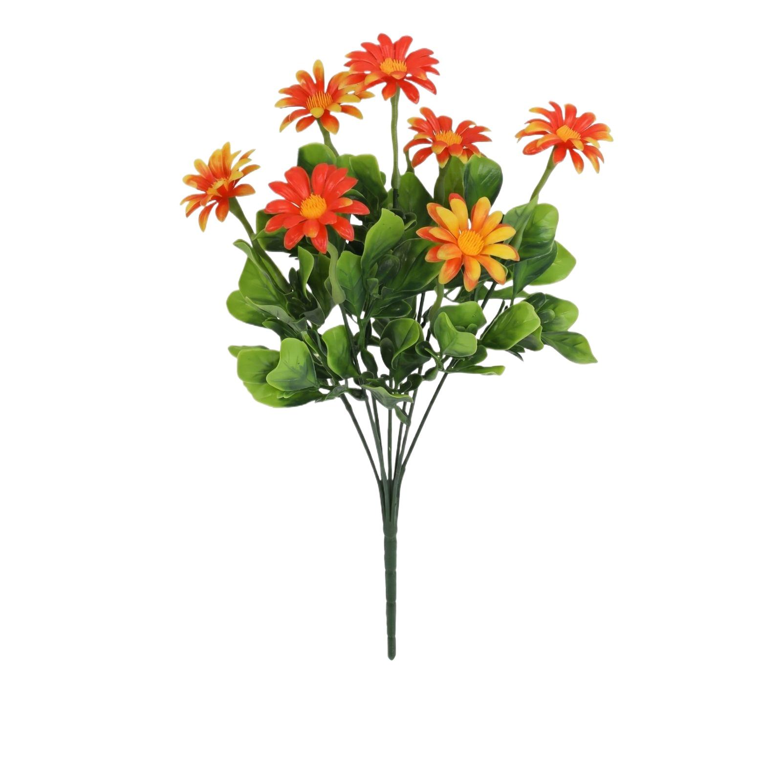 

Artificial Daisy Flower Bouquet Realistic Silk Floral Arrangement with Flexible Stems for Home Office Wedding Party Decoration One Size червоний