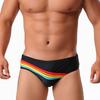 Men's  Fashion Sexy Swim Brief Sexy Stripes UXH Brand Swimsuit for Men Surfing Swimwear Beach Shorts