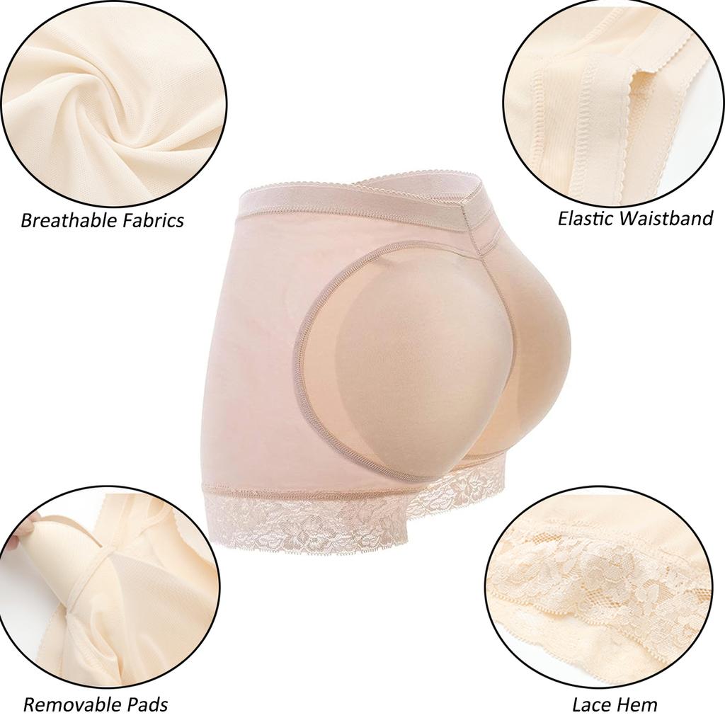 Dame Butt Lifter Truser Polstret Shapewear Sømløs hofteforsterkning Body Shaper Boyshort Fake Buttock Undertøy Pads Shorts