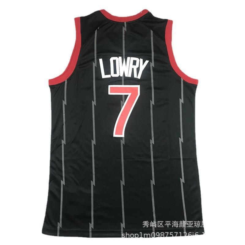 Camisa de Basquete Bordada Toronto Raptors 7 Kyle Lowry Masculina Feminina Roupa Esportiva Outono Inverno
