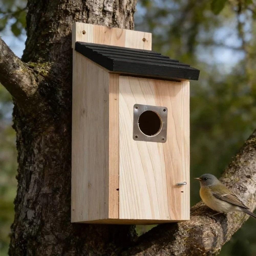 Weatherproof Wooden Bird House Incubation Box Bird Nest House Bird Breeding Box Patio