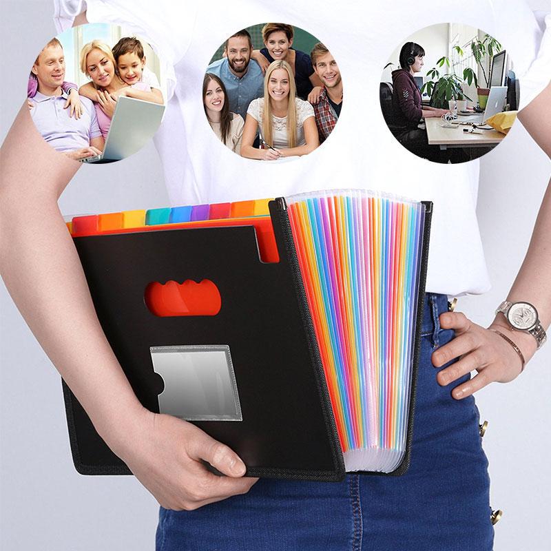 High Quality File Folder 12 Pockets Portable A4 Expandable Accordion