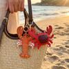 Cute Pu Crab Keychain Summer Bag Charm Multi-color Pu Leather Lobster Pendant  Bag Ornament