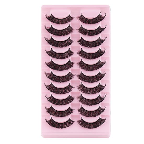 SIRLOMU 10 Paare Falsche Wimpern Natürlicher Look | Ultradünnes Band, Lockig & Weich – Wiederverwendbar Bis Zu 20 Mal