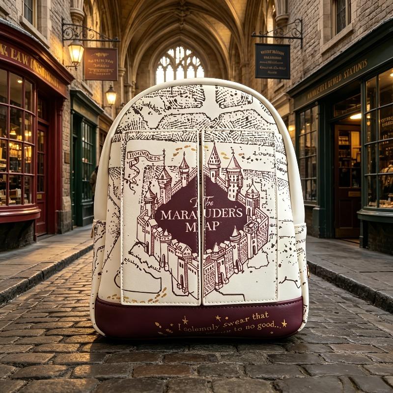 Zaino Donna Serie Harry Potter Borsa a Tracolla Borsa Casual - Zaino con Stampa Elementi Magici - Borsa a Fondo Aperto Media per Libri