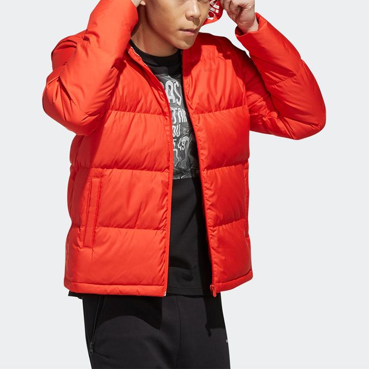 Adidas Neo Hooded Sports Down Jacket With Detachable Sleeves Men Outerwear Orange-Red EI4431