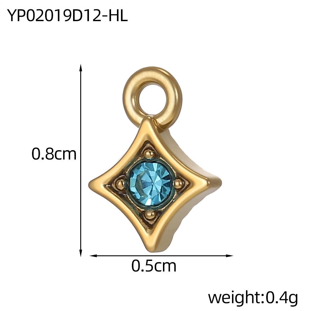 

CARLIDANA DIY Jewelry Gold Plaed Stainless Steel Birthstone Charms Earrings Necklace Square Pendant Accessories Inlaid Crystal
