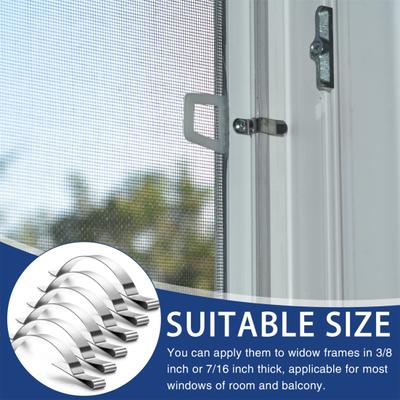 30Pcs Window Spring Clip Stainless Steel Easy Install Rust-Resistant Durable Screen