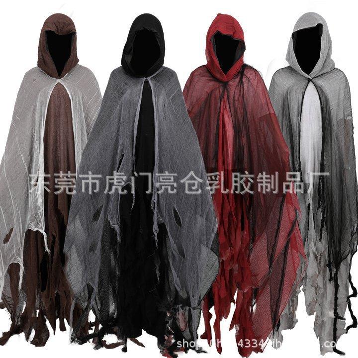 Halloween cloak, cape, skeleton costume, mask, murder mystery game props, haunted house props, escape room props, zombie costume, and accessories