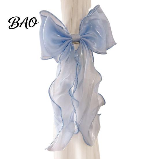 Boho Curtain Holders French Silky Bow Tieback, Window Ties Decorative Tieback Backs, Drape Holdbacks for Home Bedroom Tie Backs