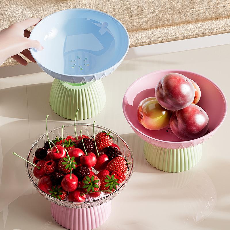 Dopamine Cute Fruit Drainer Plate: Energetic Snack Dish for Living Room Coffee Table