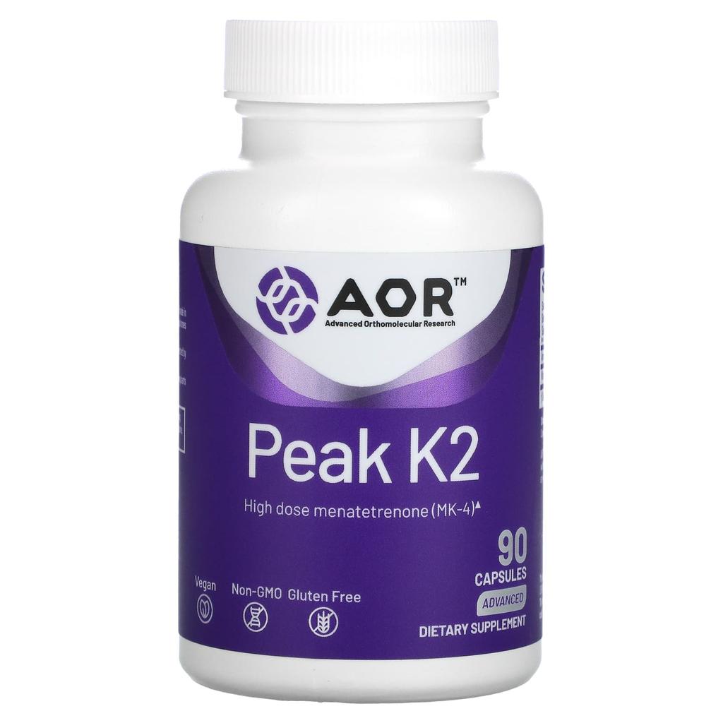 Advanced Orthomolecular Research AOR Peak K2, 90 vegetarische Kapseln