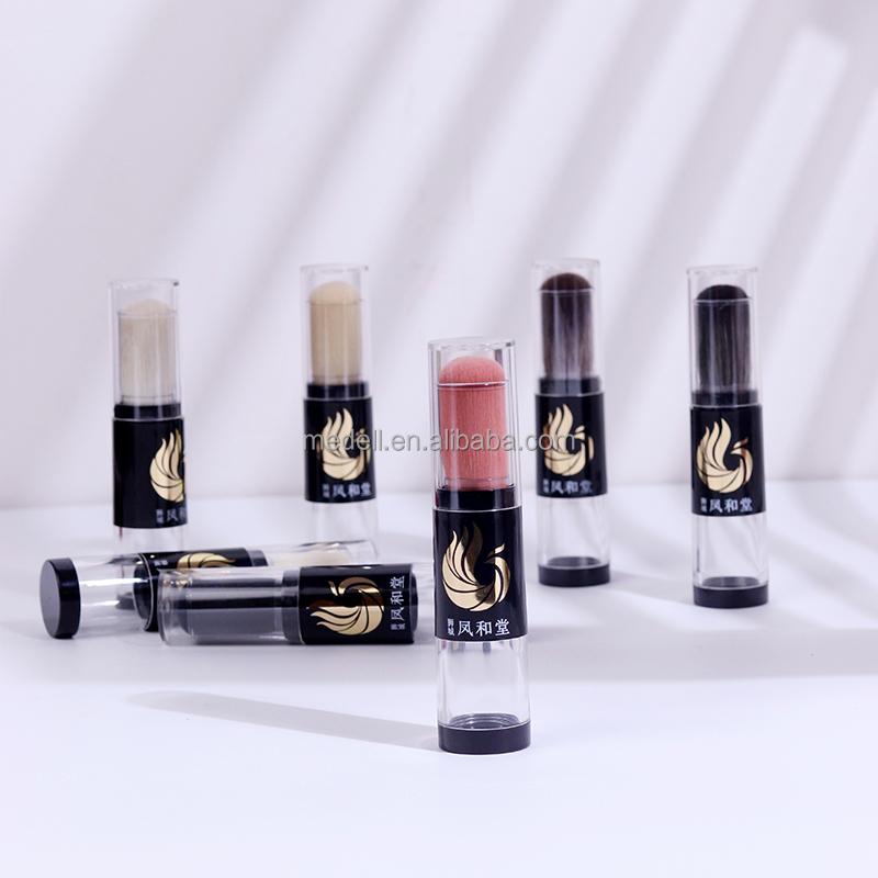 Custom Logo Printed Refillable Synthetic Hair Makeup Brush for Face Loose Powder Application