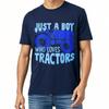 Short Sleeve Shirt Soft Boys Crew Neck Tshirt Unisex Just A Boy Who Loves Tractors Hiphop For Him Tees Soft Cotton Tee