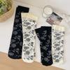 2Pairs Ultra-thin Retro Rose Stockings Lolita JK Stockings for Women Mid Tube Long Socks  Lady