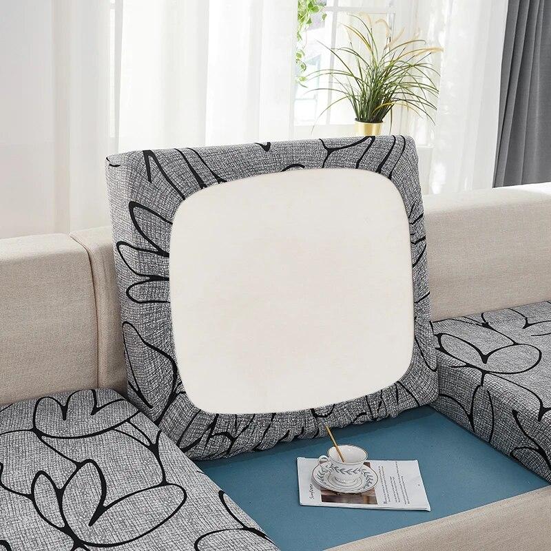 Sofa-Sitzkissenbezug für Wohnzimmer, Stretch-bedruckter Sofa-Schonbezug, L-förmiger Ecksofa-Bezug, Funda-Sofa, elastischer Couch-Bezug