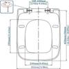 Square Toilet Seat Cover Rounded Square Shape Board Quick Release White Toilet Lid