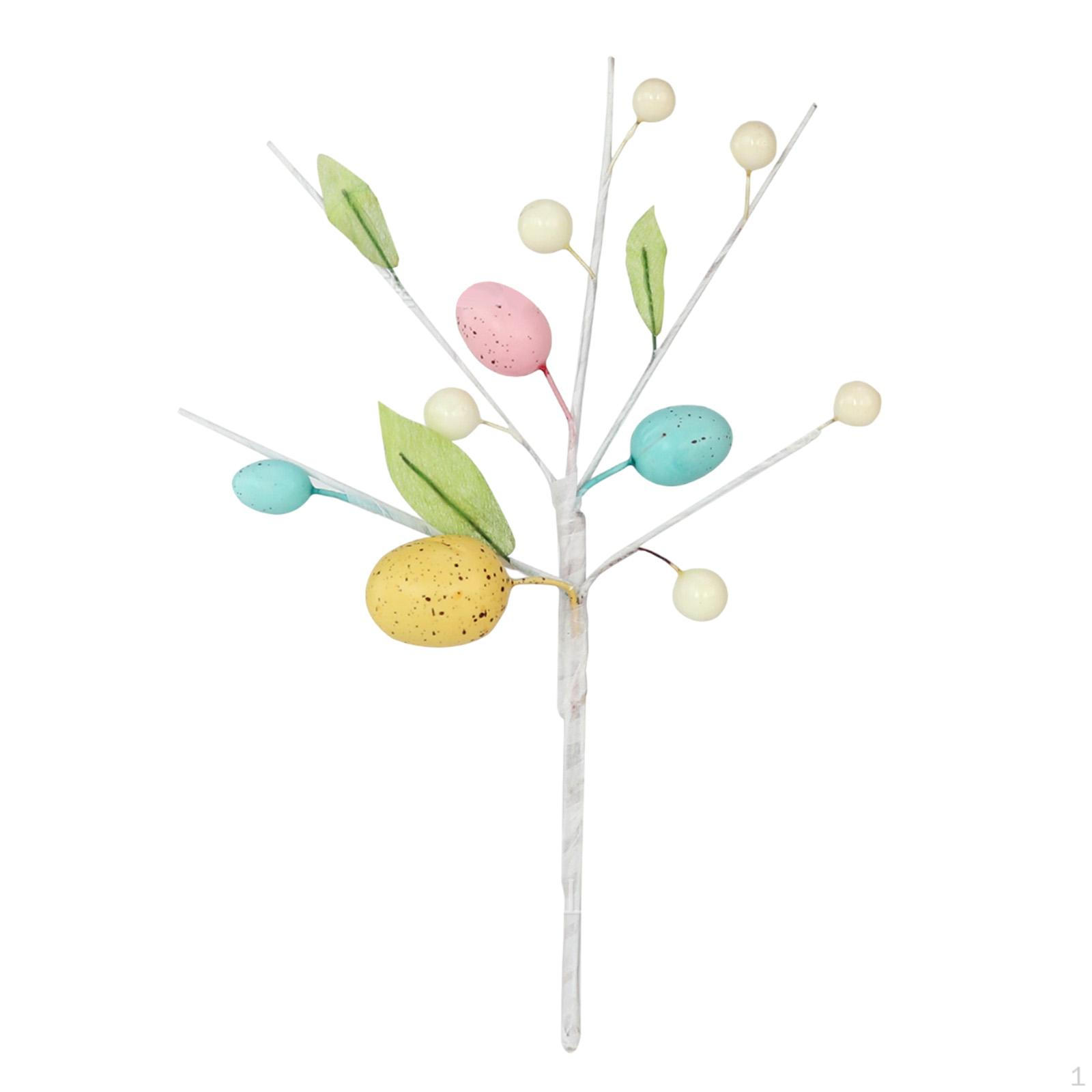 

Гілка штучного пасхального дерева Яйце Квіти Вибір квіткових композицій Прикраси для спальні Pink Blue Yellow Egg